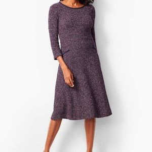 Purple Boucle Talbots Dress Sz 6 Long Sleeved